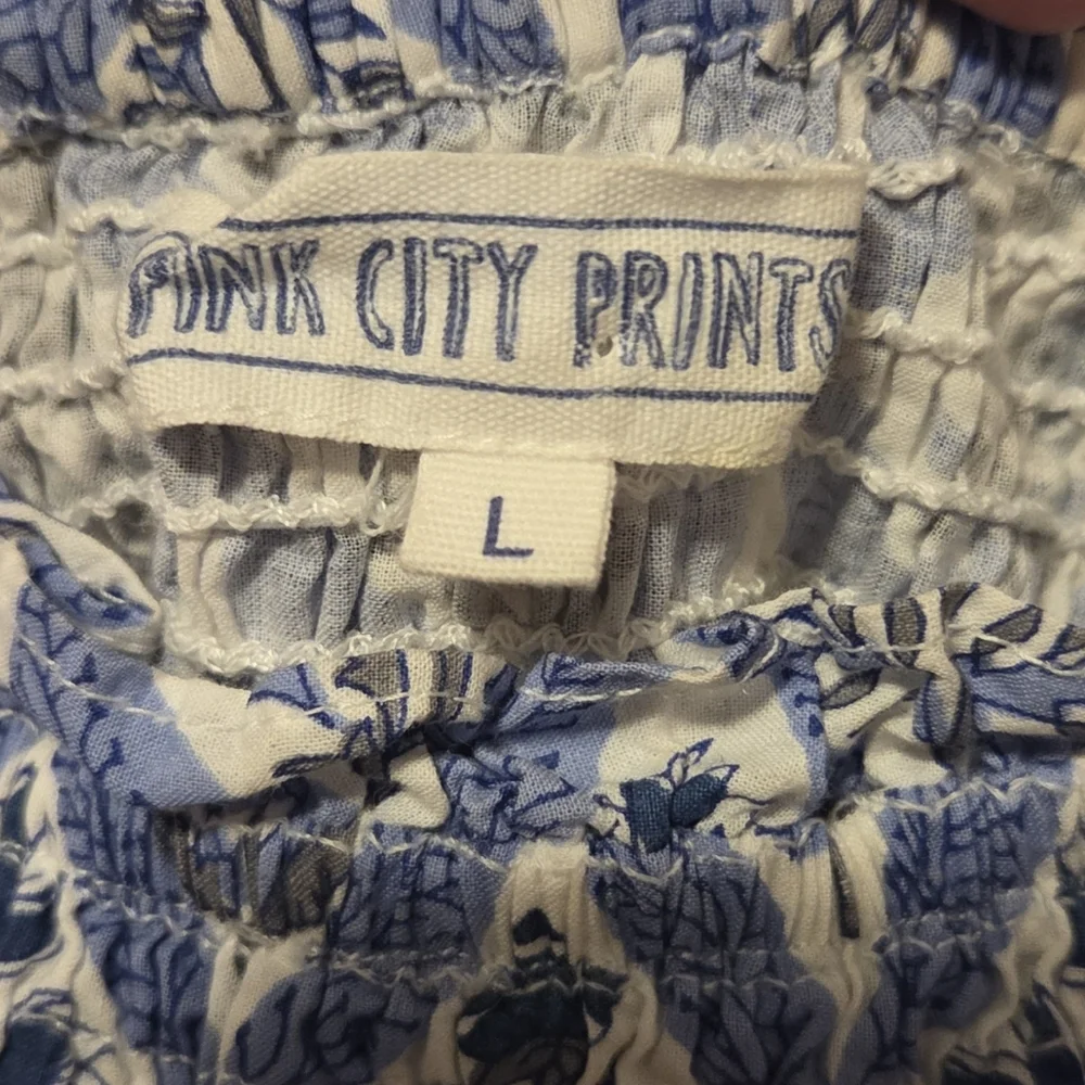 Pink City Prints Lolita Long Dress Sky Trellis Blue Floral Tuckernuck Size Large - Picture 5 of 9
